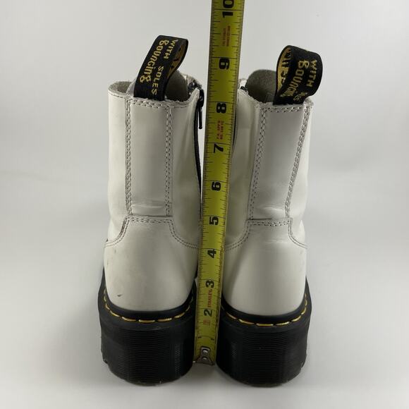 Dr Martens Doc Jadon Platform Quad Boots Womens Size 6 White Leather 8-Eye - Picture 7 of 11